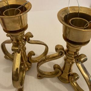2 Vintage Brass Candlestick Holders